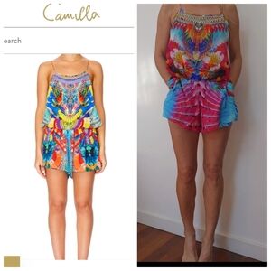 Nwt Camilla Shoestring White Lotus Crystal Luxury The Free Playsuit Size 1